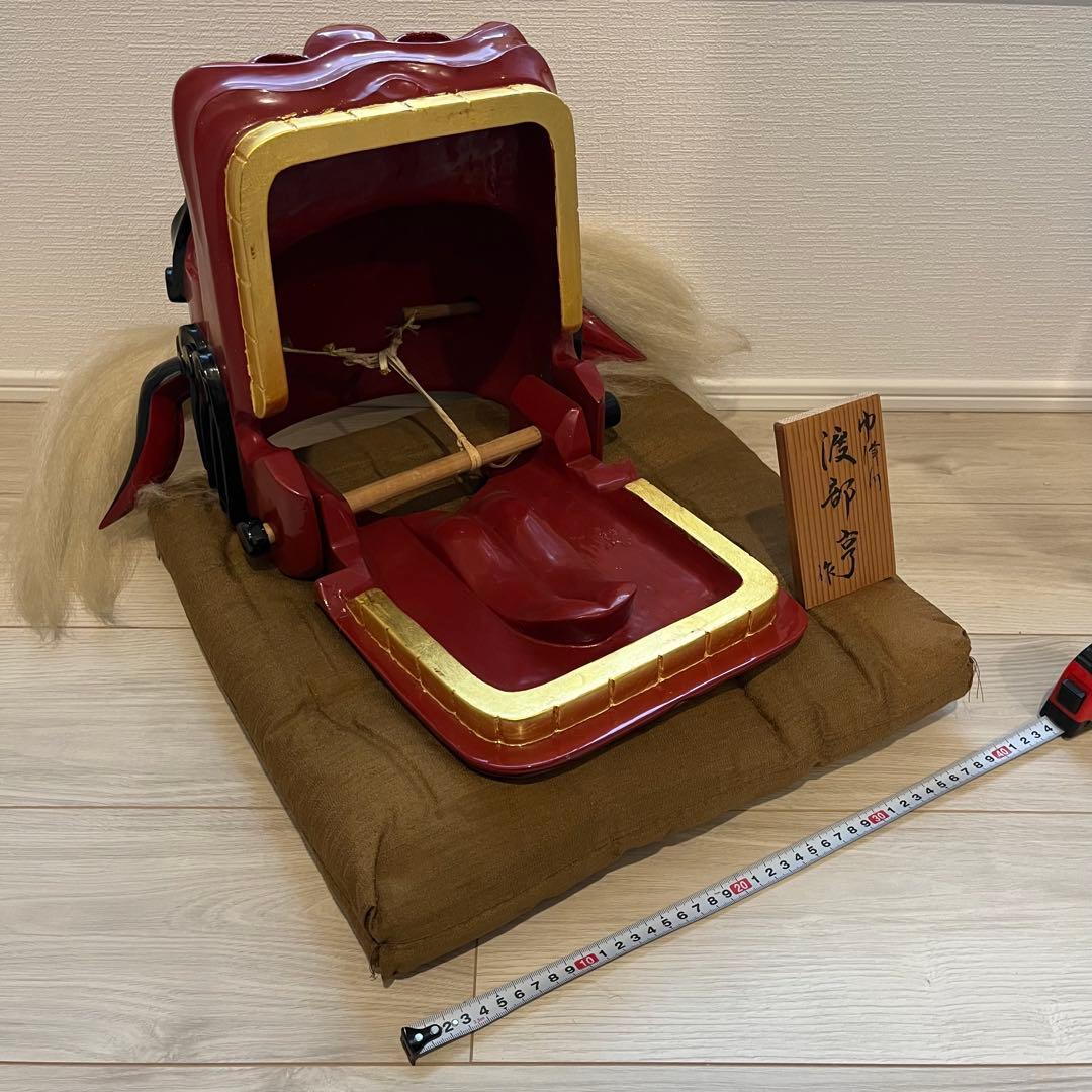 獅子舞　獅子頭　お正月　木彫　魔除け　祭　置物　古美術　神楽 木製 木彫