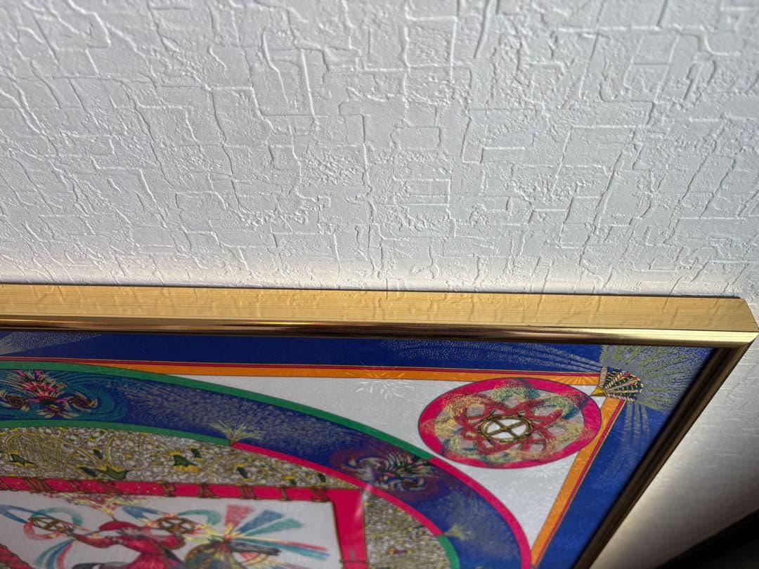 エルメス カレ90 技巧の火 (Feux d'Artifice） 額装 シルク