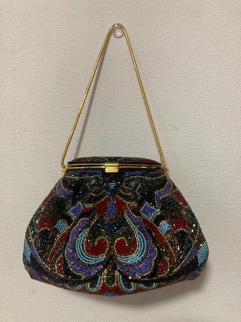 未使用　LUMY ルミーはしもと　ビーズ刺繍　ビーズバッグ　パーティーバッグ