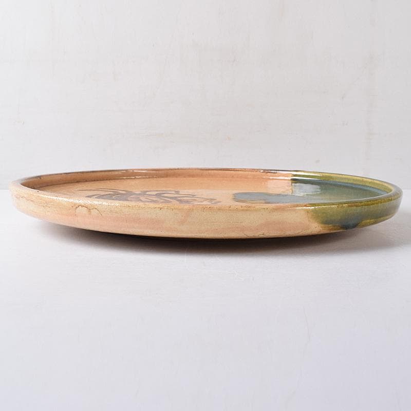 あ 　織部焼　蟹文　平丸皿　共布　黒田陶々庵極め箱　M　R8740B