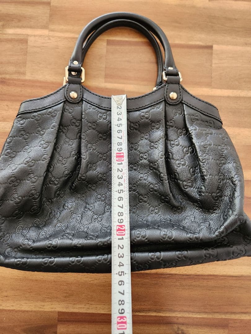 【未使用品】GUCCI グッチ シマ ハンドバッグ レザー CG柄 ブラック