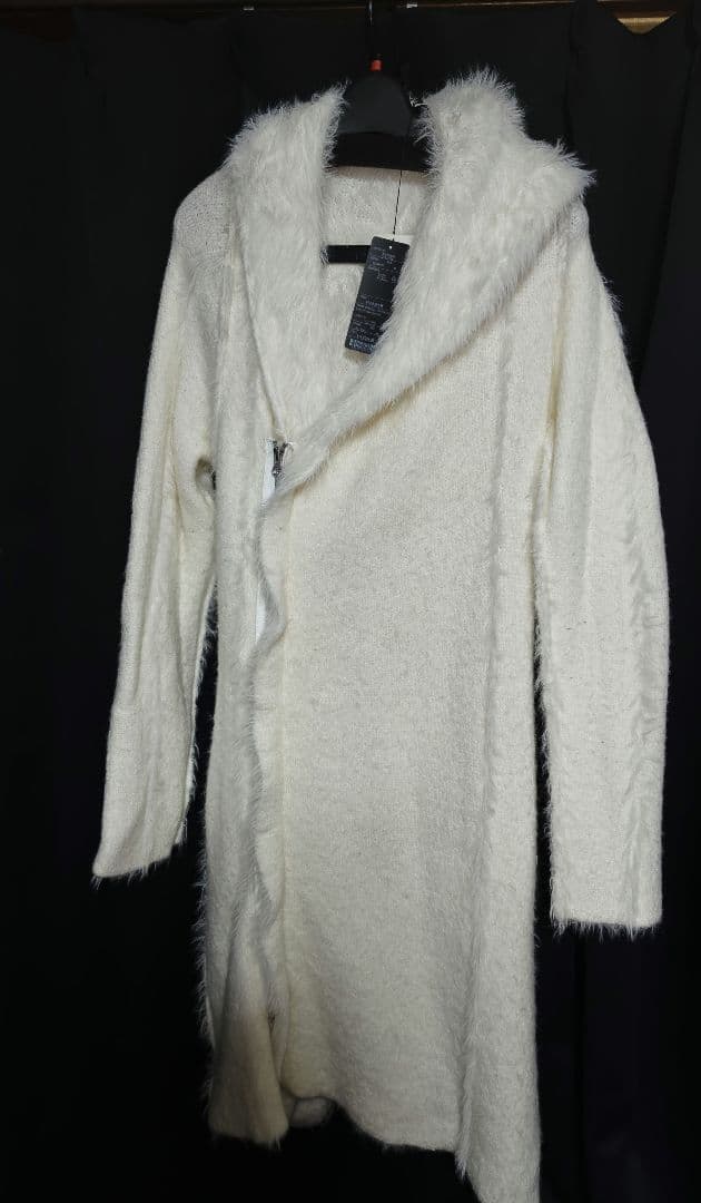 ホワイト フード付きファーコート civarize
