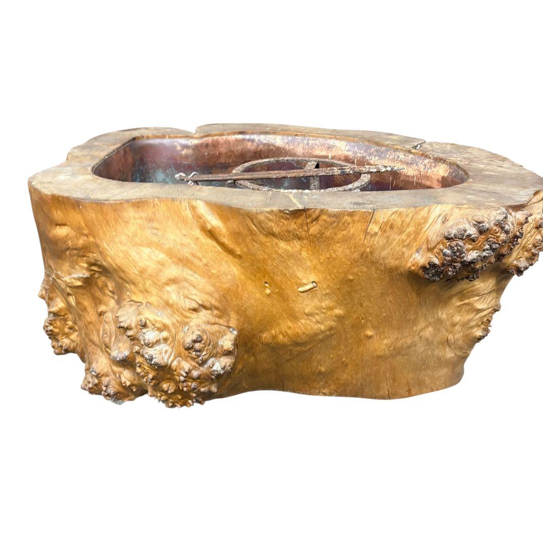 瘤　火鉢　希少　高級　古家具　輪切り　囲炉裏