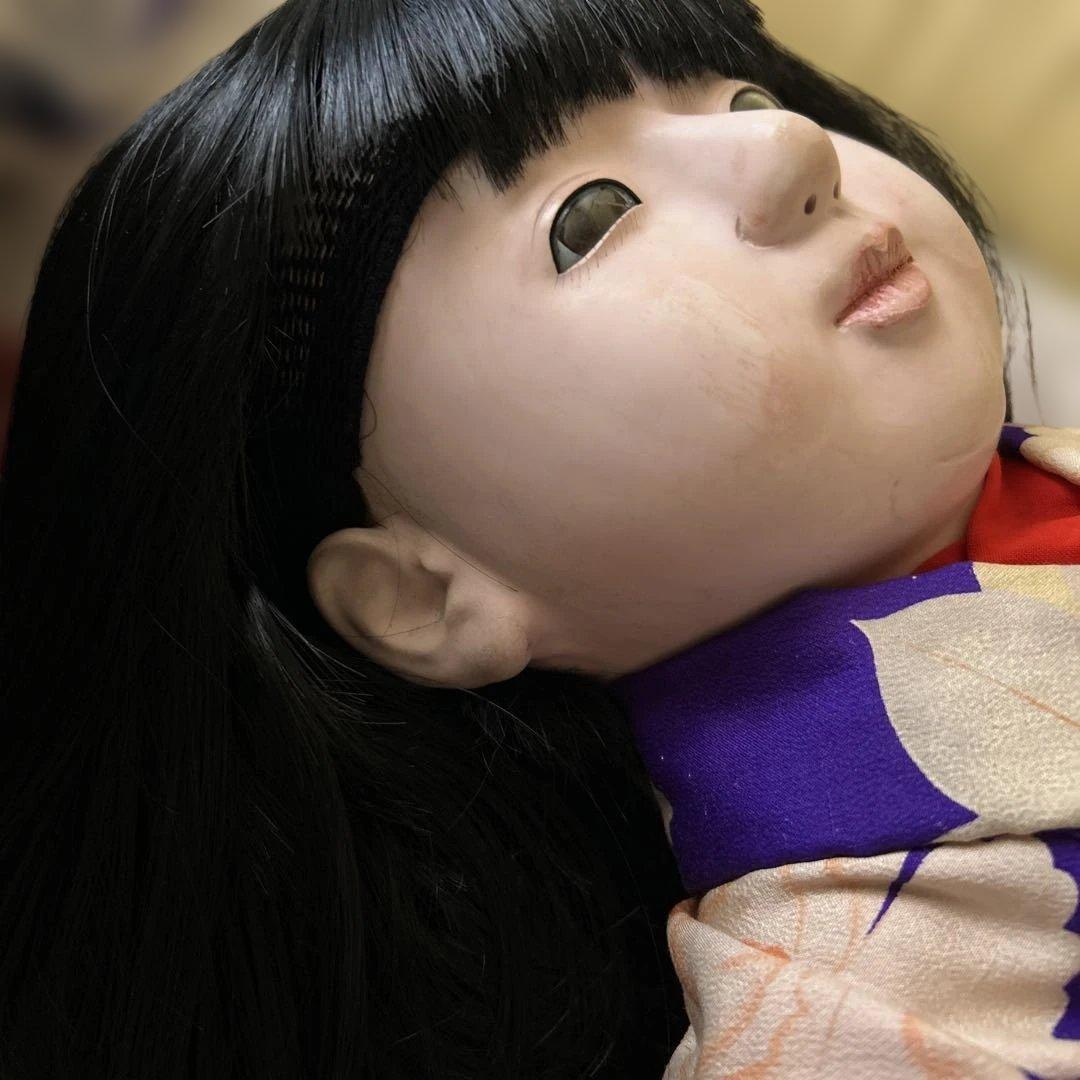 市松人形 戦前　約100年前　大型73センチ 優しいお顔の可愛い子