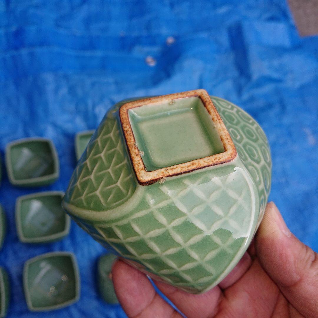 20セット、とレトロ青磁、湯呑みセット