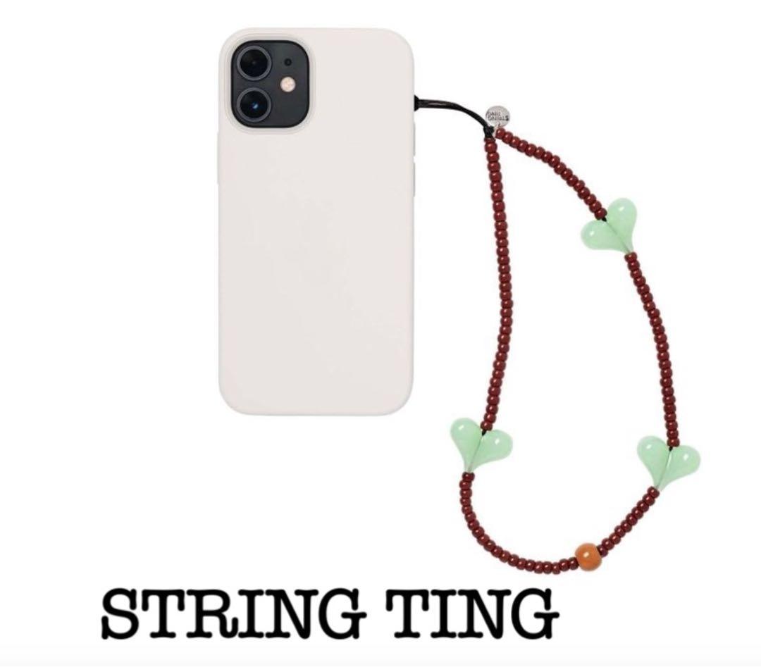 *STRING TING* ハートビーズ スマホストラップ