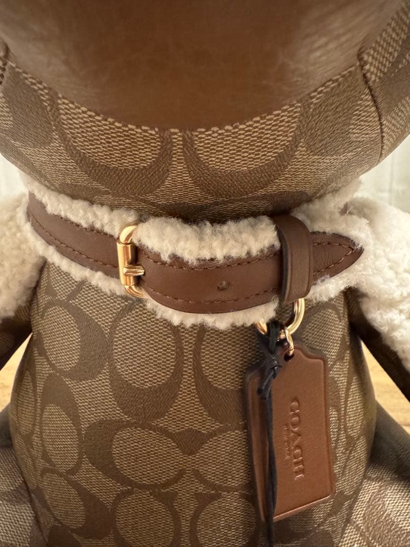 【未使用】希少品 COACH クマ レザー ぬいぐるみ 置物