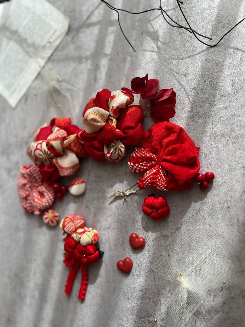 6*様 七五三　七五三髪飾り　ヘッドドレス　着物髪飾り　リメイク髪飾り　056