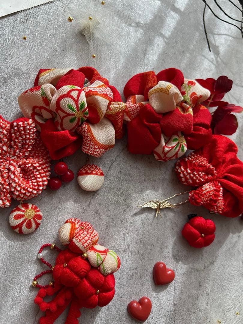 6*様 七五三　七五三髪飾り　ヘッドドレス　着物髪飾り　リメイク髪飾り　056