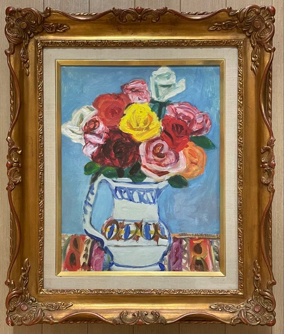 user_ac065686　朝比奈文雄　薔薇　油彩　6号