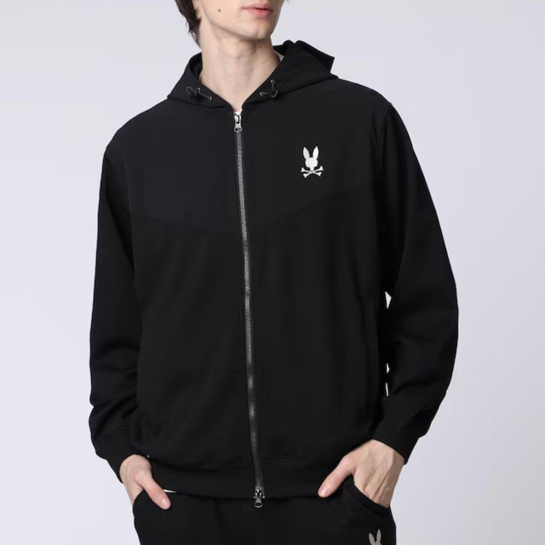 サイコバニー・異素材切替 ワッフルストレッチ パーカ＆パンツ セットアップ