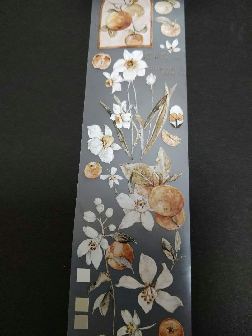 S22＃橘枳(雾面PET)雀斑茶切り売り海外装飾マステ
　5cm×100cm