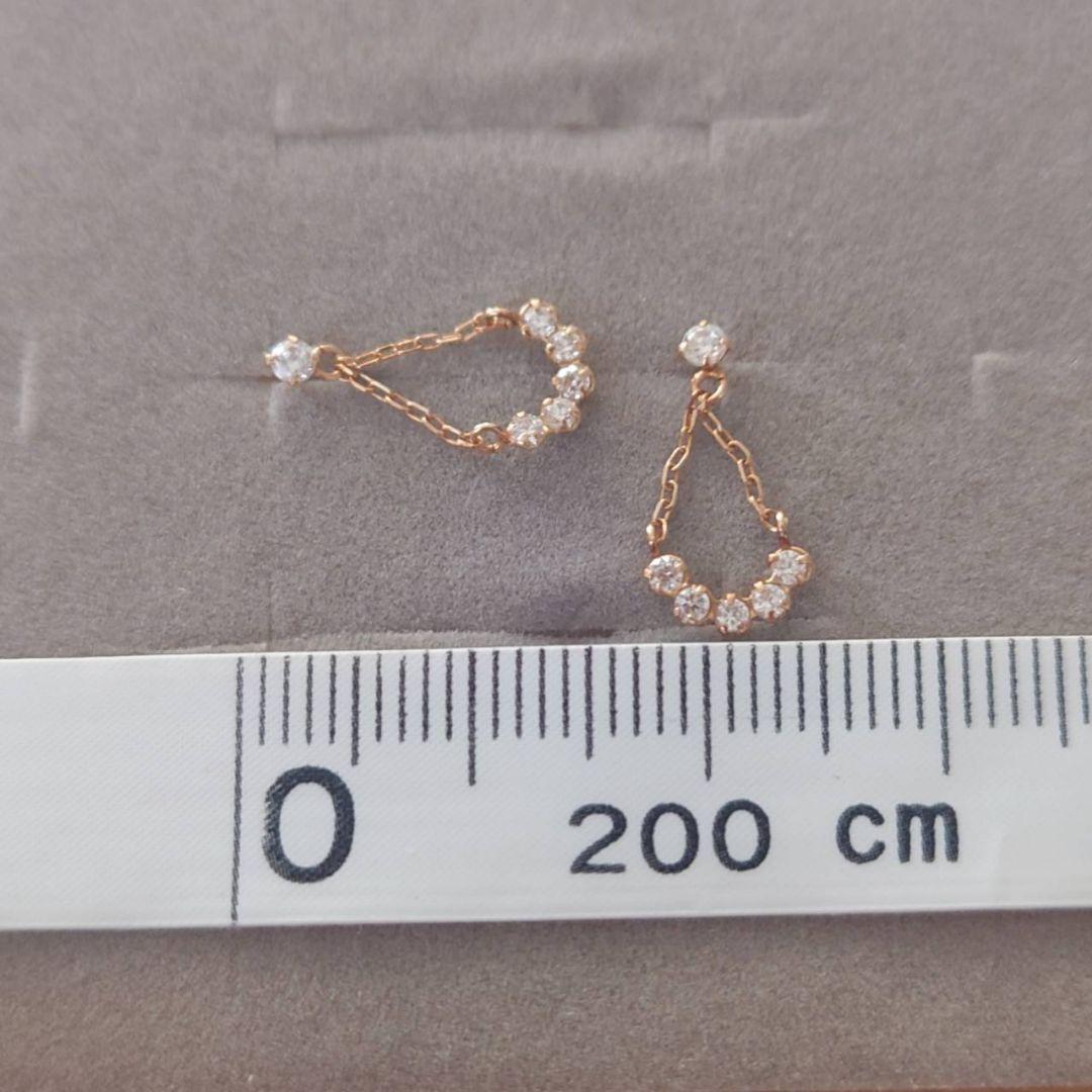 組曲　しずく型ピアス　キュービックジルコニア　K10