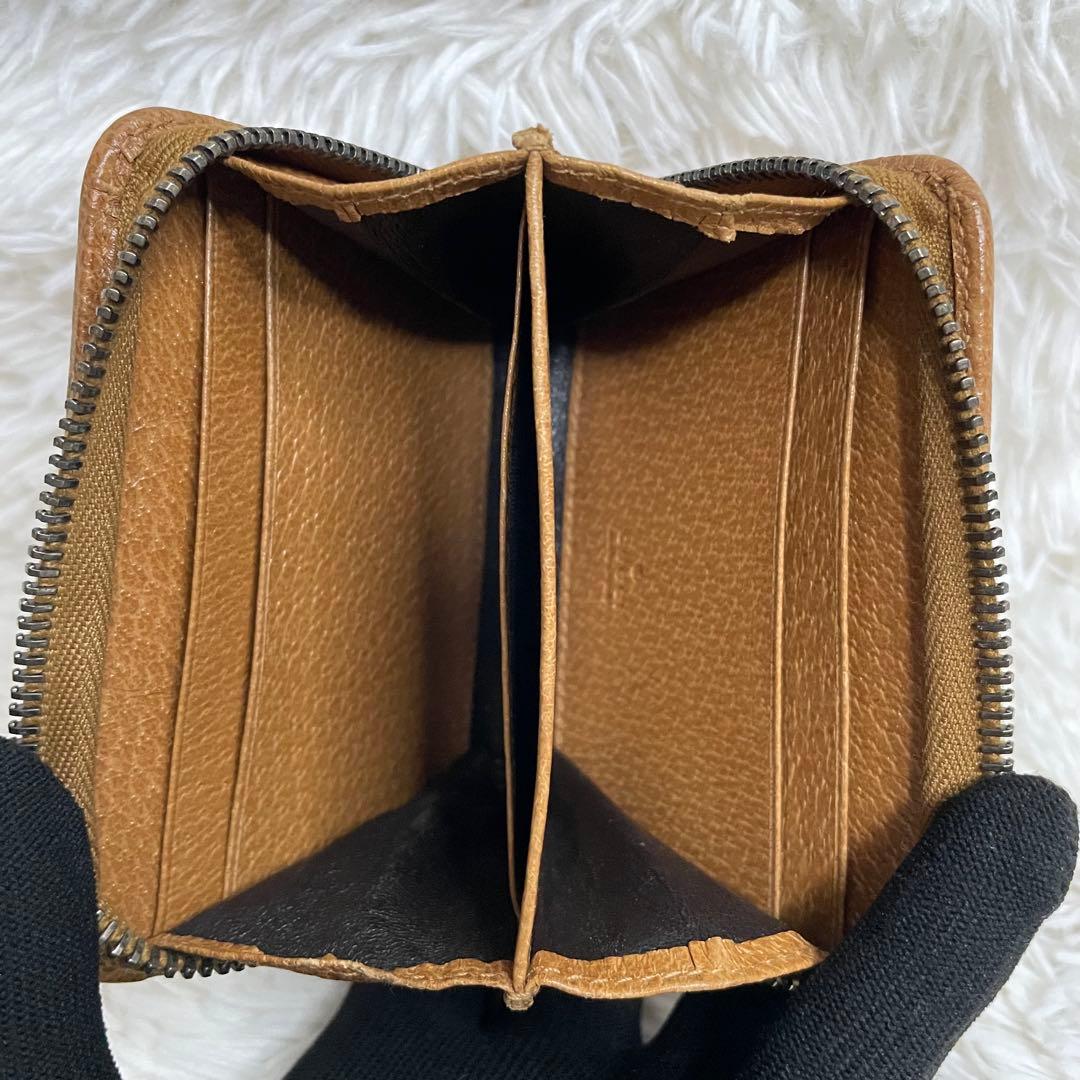 美品 GUCCI シマ　GG 　カード　ケース　ラウンドジップ　ピンク