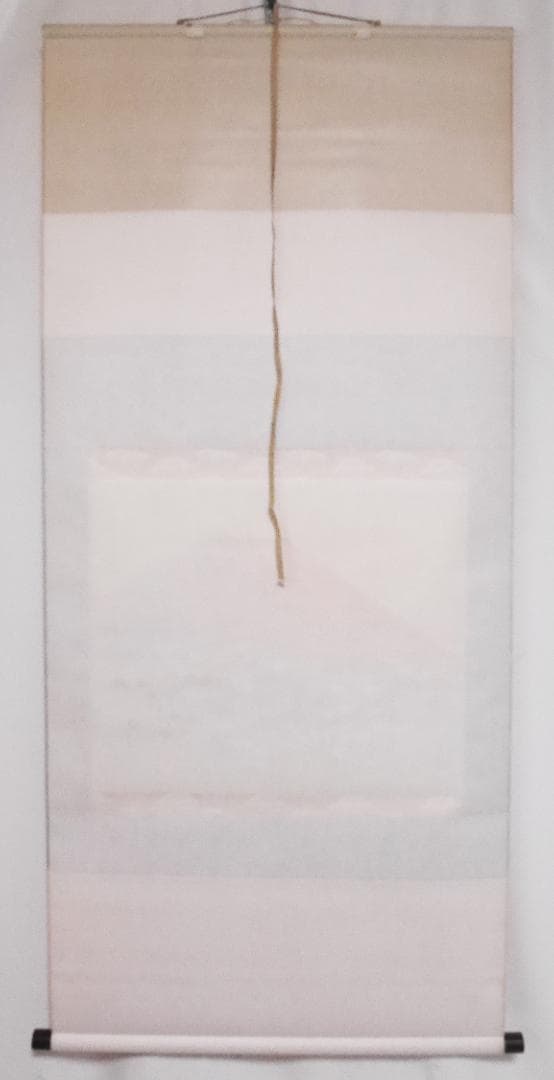 掛軸【赤富士紅白梅】日本画家　井上秀峰◆絹本肉筆　共箱付　日本画　山水　花鳥