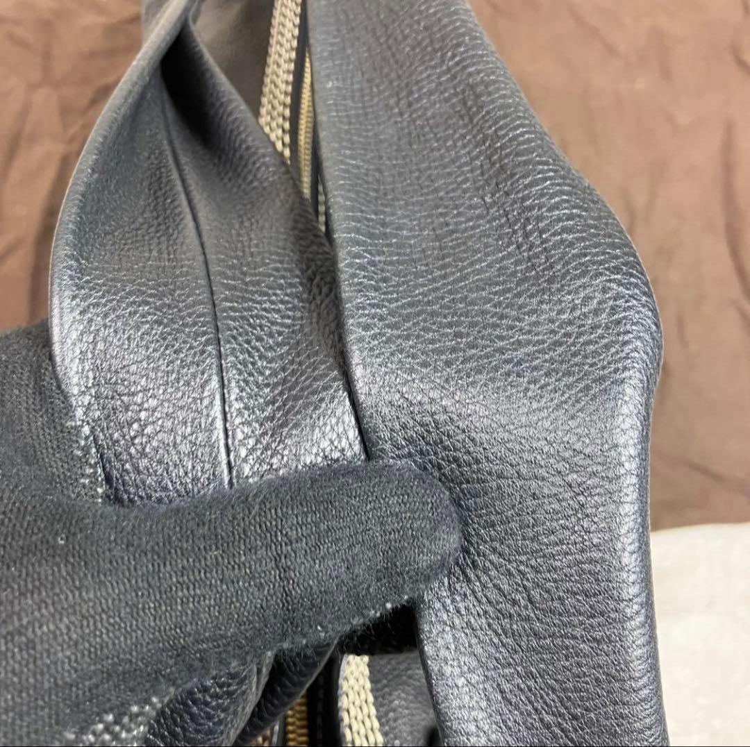 【極美品】セリーヌ ワンショルダー トリオンフ ビタースウィート シボ革 黒