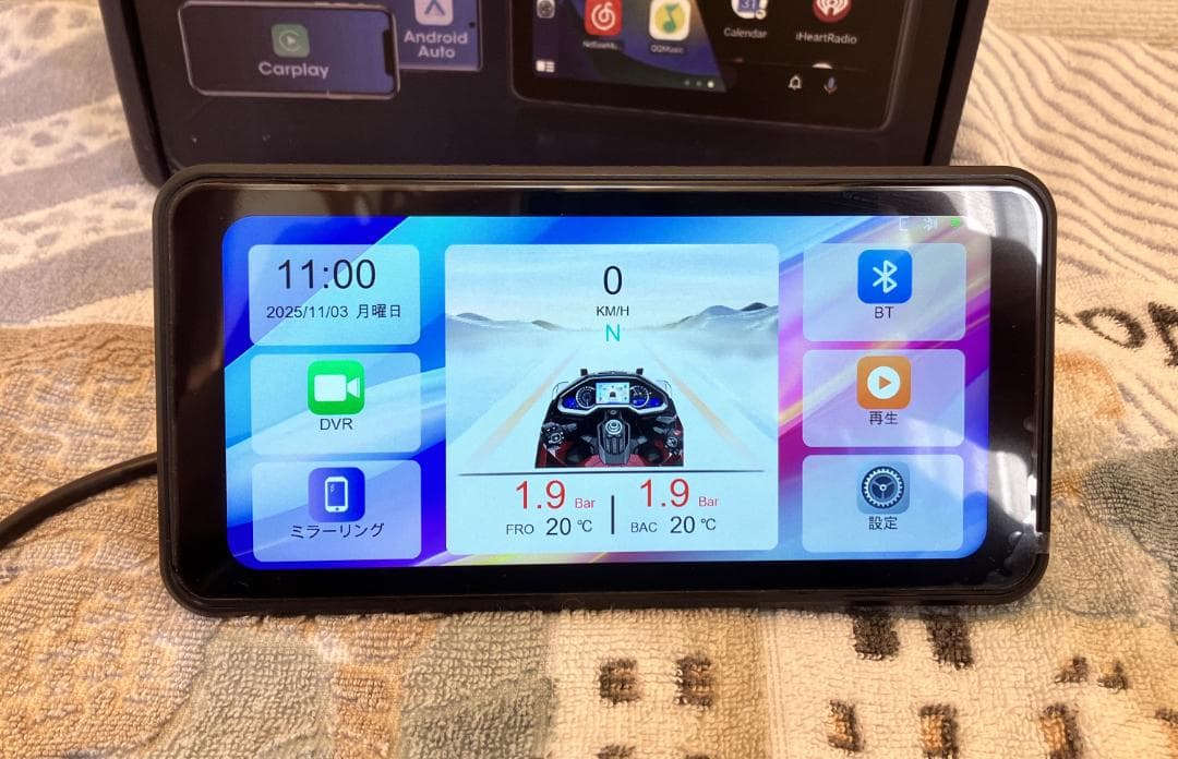 新品 バイク スマートモニター 6.25インチ ドラレコ 空気圧センサー GPS