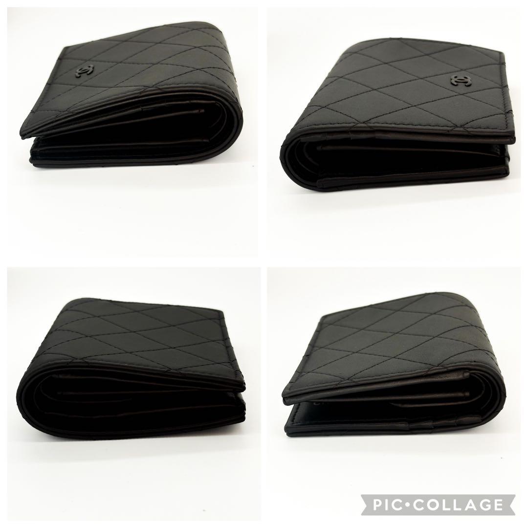 ♡未使用♡ シャネル ココマーク マトラッセ 二つ折り財布 ブラック