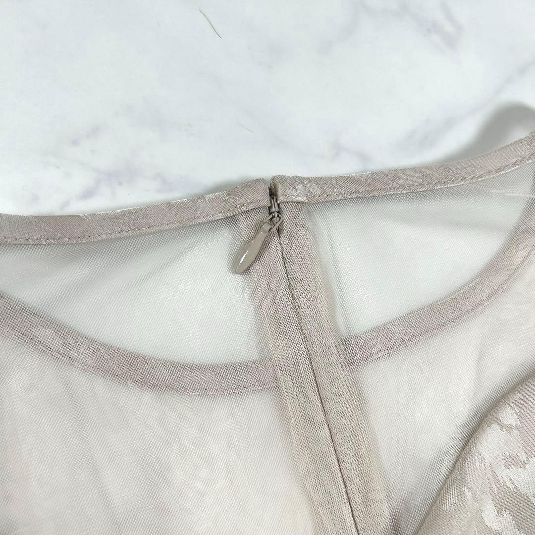 【完売品】　etoll.　ミアンダリングウエストタックフレアドレス　ベージュ　S