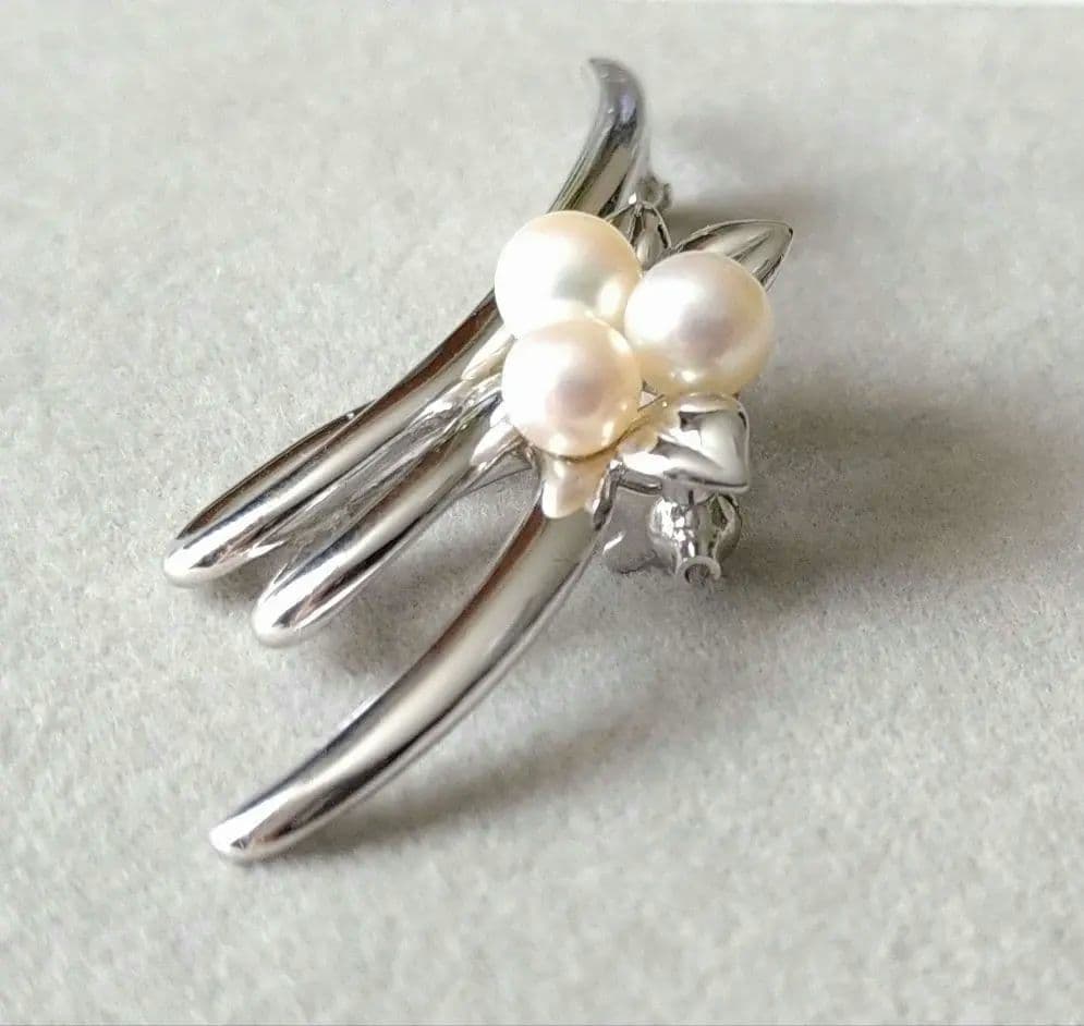 MIKIMOTO ミキモト パール シルバー ブローチ