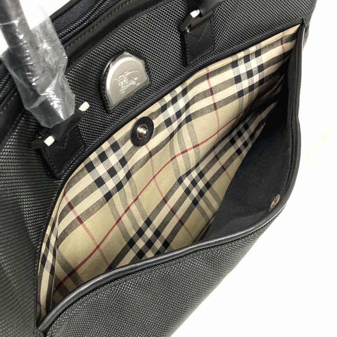 ちぃさん バーバリー 2wayビジネスバッグ ナイロン×レザー チェック柄