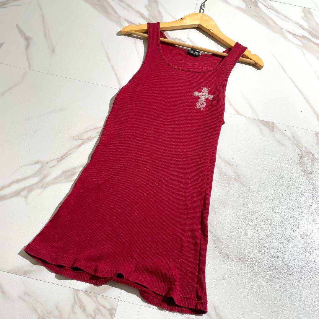 入手困難✨ クロムハーツ タンクトップ ノースリーブ 十字架 メンズ レッド