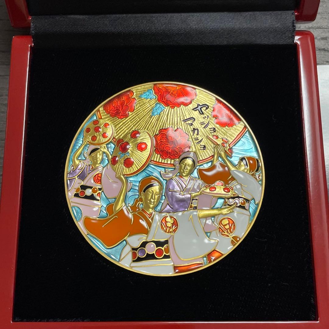 【極美品】七宝章婢 日本の祭りシリーズ　山形　花笠まつり 純銀メダル　記念メダル