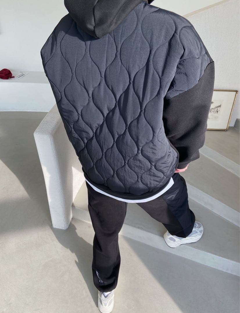 キルティング スウェット セットアップ 上下 パーカー パンツ