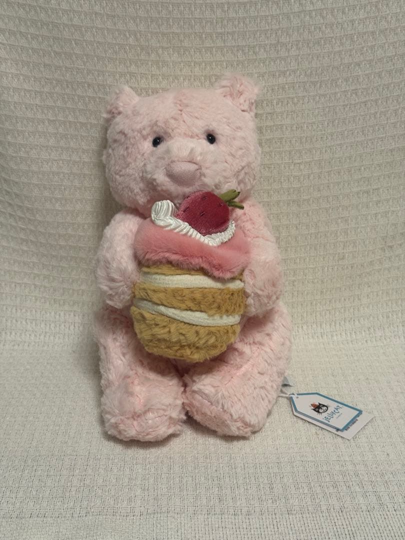 ジェリーキャット女の子向け かわいいピンクのケーキベアぬいぐるみ