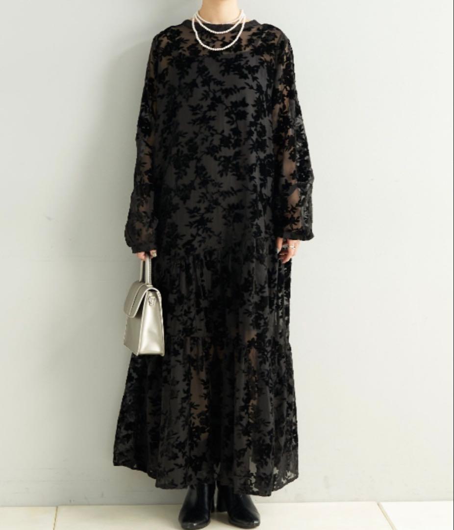 11/9限定⭐︎CIAOPANIC ⭐︎新品⭐︎ベロアフラワーティアードワンピース