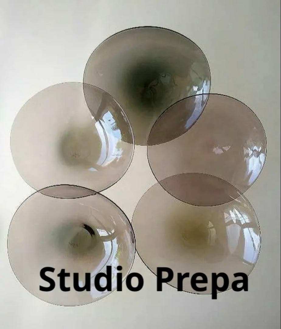 スタジオプレパ★揺らぎの形と上品な透明色★浅いボール５個セット