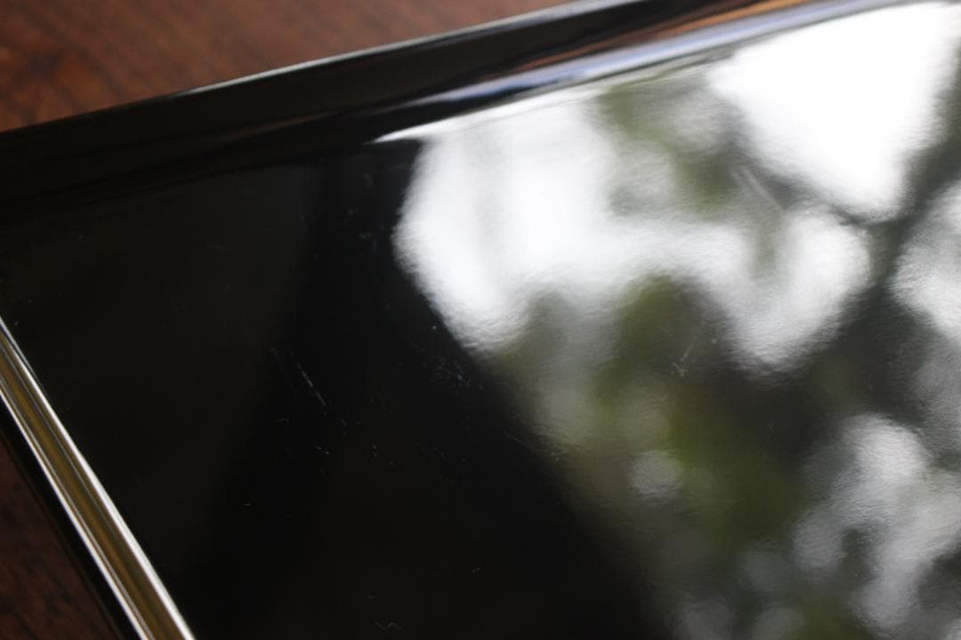 上質黒漆に優美な波貝殻螺鈿巻の映える長方膳（検輪島塗お膳お盆