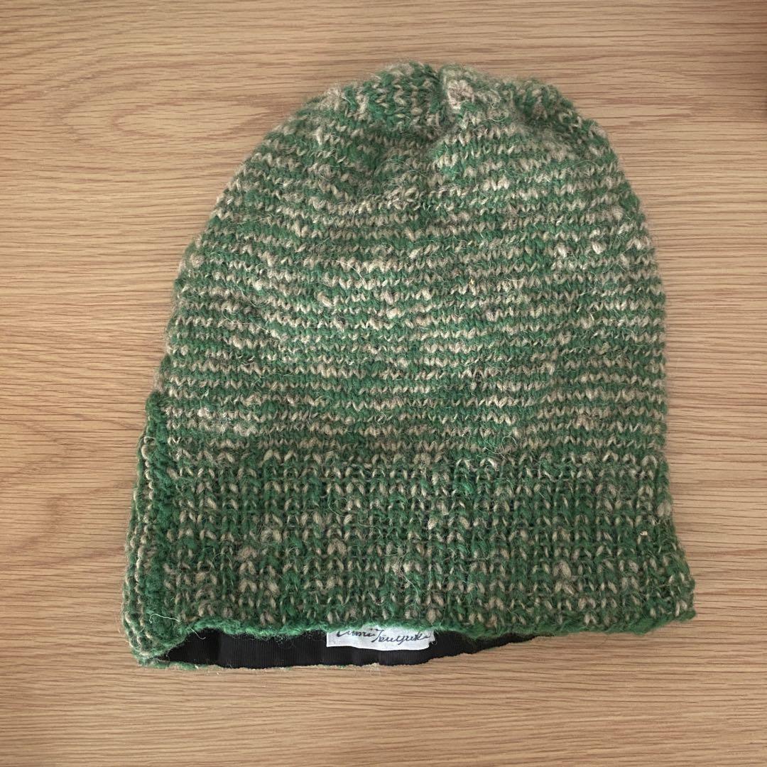 Kumi Tsuyuki クミツユキ｜グリーン ボーダー ニット帽 ビーニー