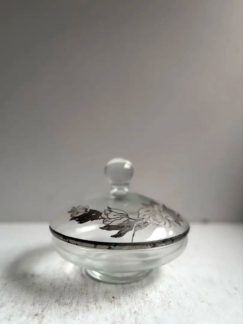 808 フランス パリ 蚤の市購入 美しいボンボニエール ガラス アンティーク