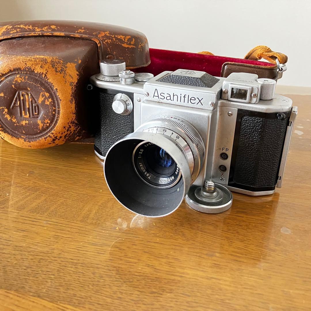 Asahiflex アサヒフレックス 一眼レフカメラ　革ケース付き