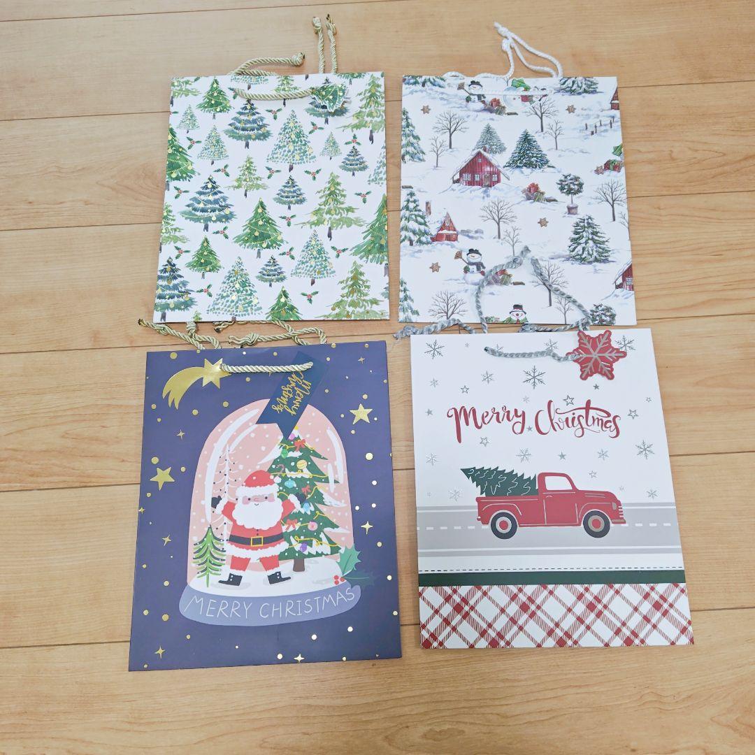 クリスマスギフトバッグ 持ち手付きクリスマストートバッグ バルク、ギフト