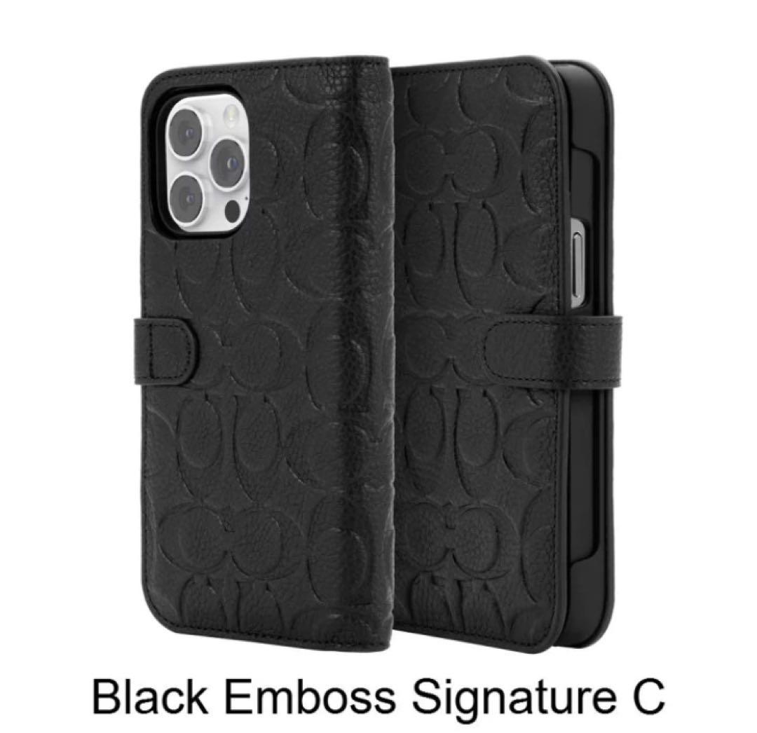【新品】本革製　Coach - iPhone 14PROMAX シグネイチャー