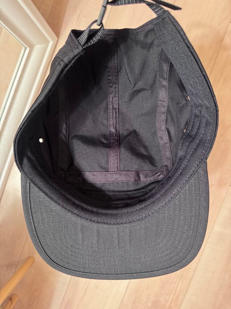 Supreme 黒 キャップ　- Waxed Ripstop Camp Cap
