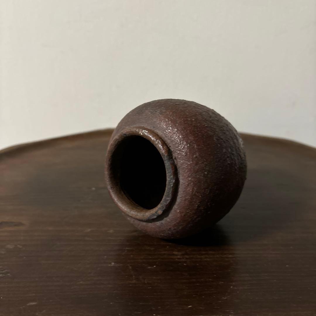 古備前小壷　江戸中期頃　お歯黒壺　古越前　常滑　花器　花入　古美術　骨董　李朝