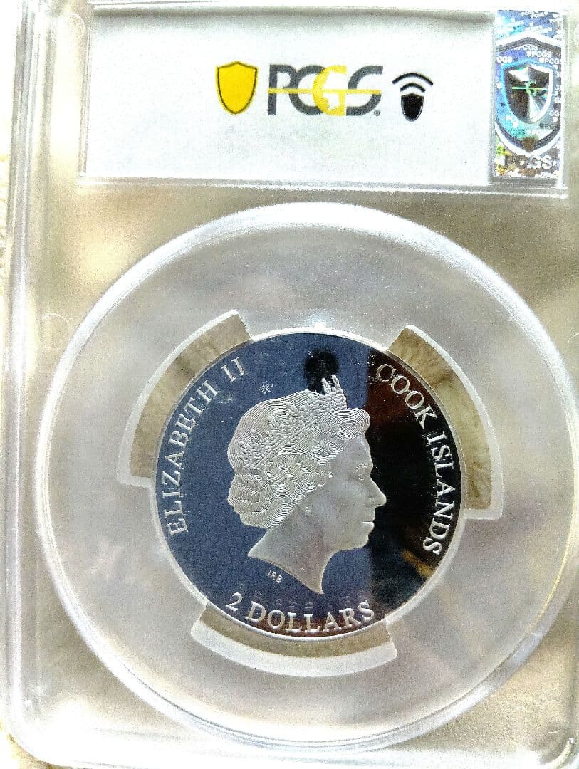 PCGS PR70 DCAM 2016 クック諸島 $2 花 銀貨　世界999枚