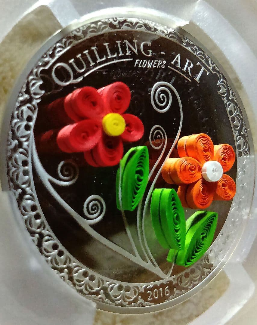 PCGS PR70 DCAM 2016 クック諸島 $2 花 銀貨　世界999枚