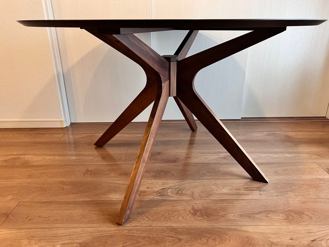 直径120cm(送料込み)ダイニングテーブル|ウォールナット