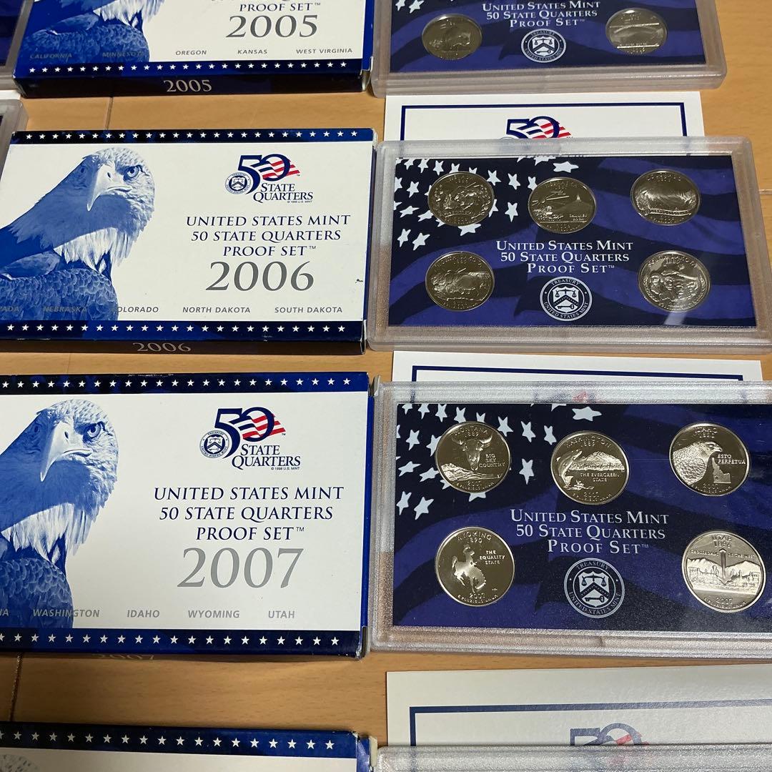 アメリカ　50州　硬貨 プルーフ　コンプリート　1999〜2008年　10年