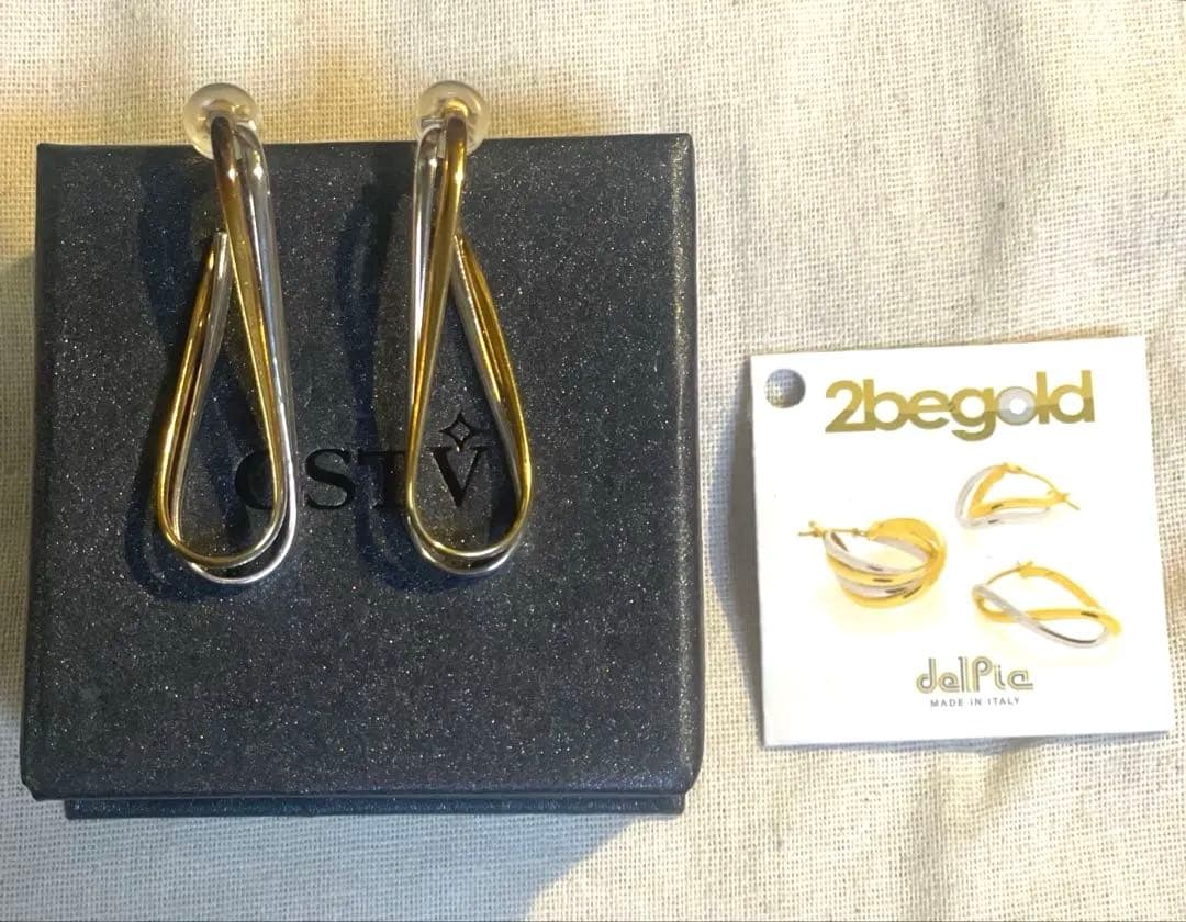 GSTV トゥービーゴールド　ピアス　イタリア製