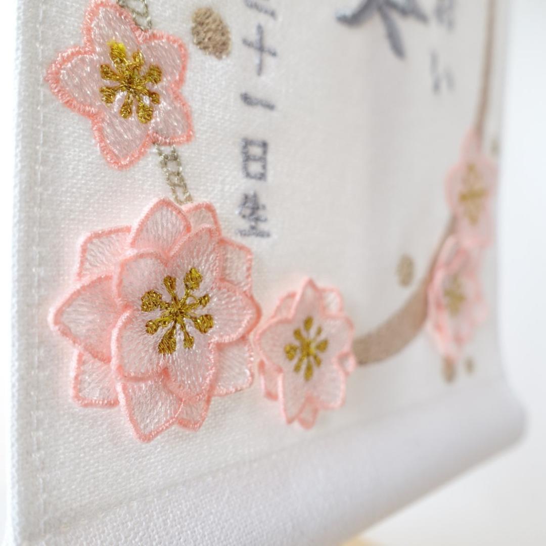 【2点セット】名前旗 桃色の春風 × 桜舞う、ひな人形タペストリー(収納袋付き)