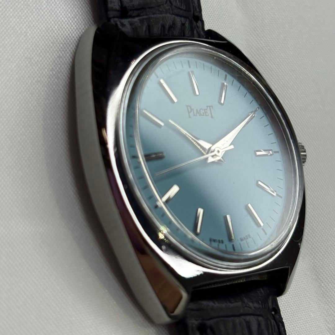 【再出品】 10721 青 【希少・極美品】Piaget 手巻き　ヴィンテージ