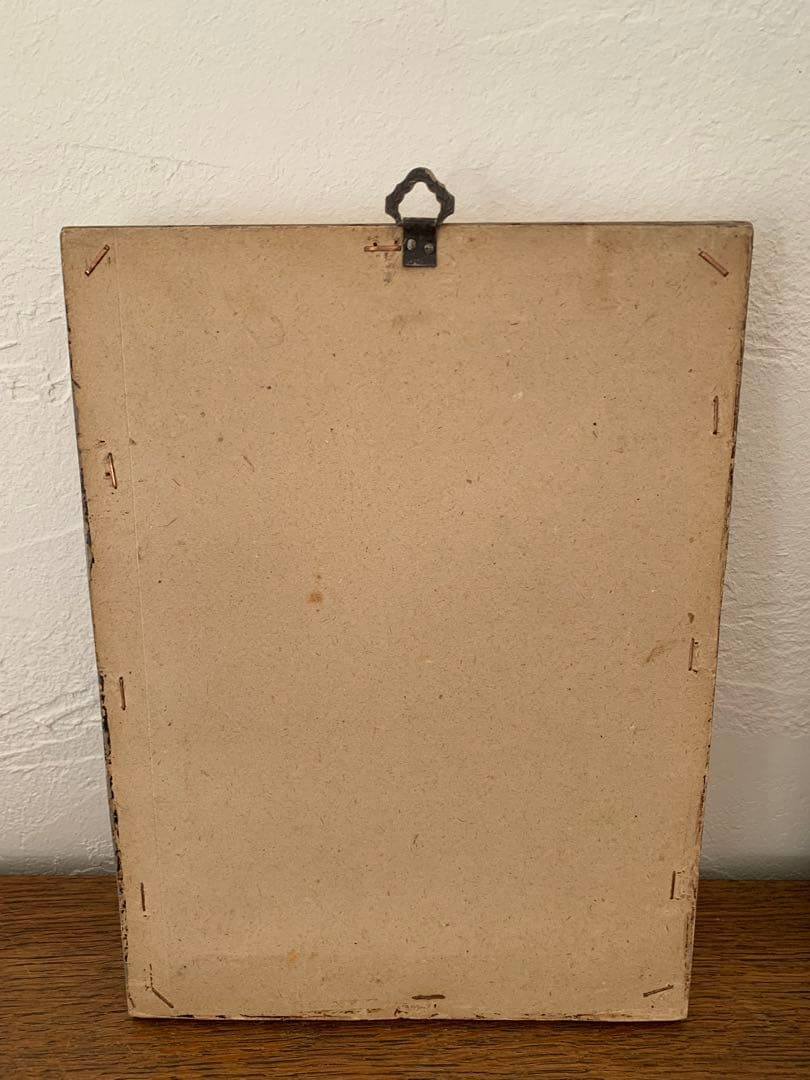 フランス　蚤の市　額　イラスト入り　ブロカント