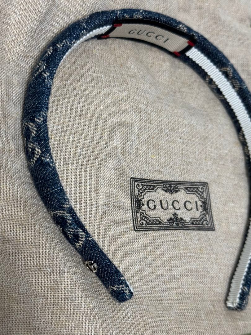 新品　正規品　GUCCI デニム カチューシャ