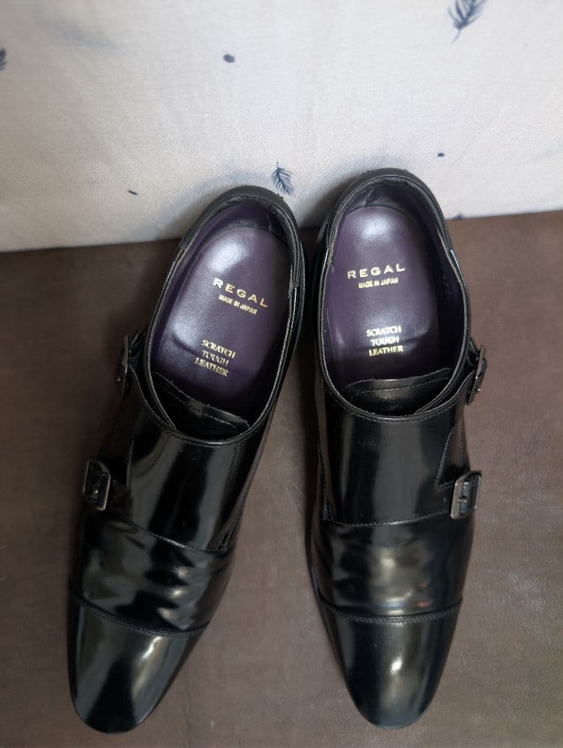 リーガルREGAL ダブルモンク ガラスレザー