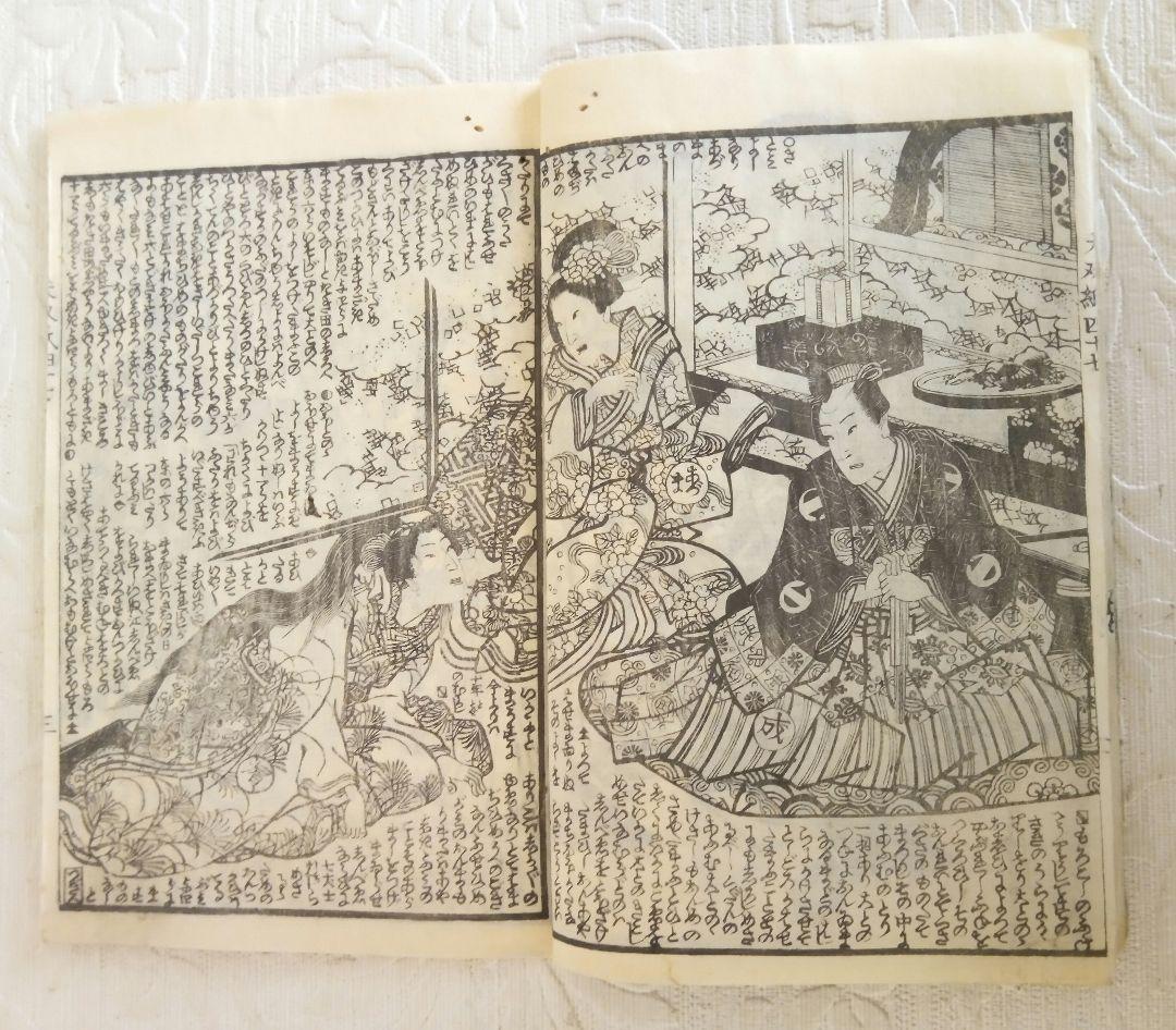 草双紙(合巻)版画本八犬傳犬草紙47編上下2冊売り 柳亭種彦録、歌川国綱画